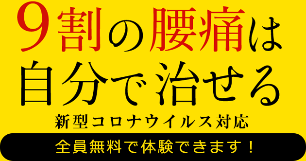 9割の腰痛は自分で治せる 無料体験モニター募集します!